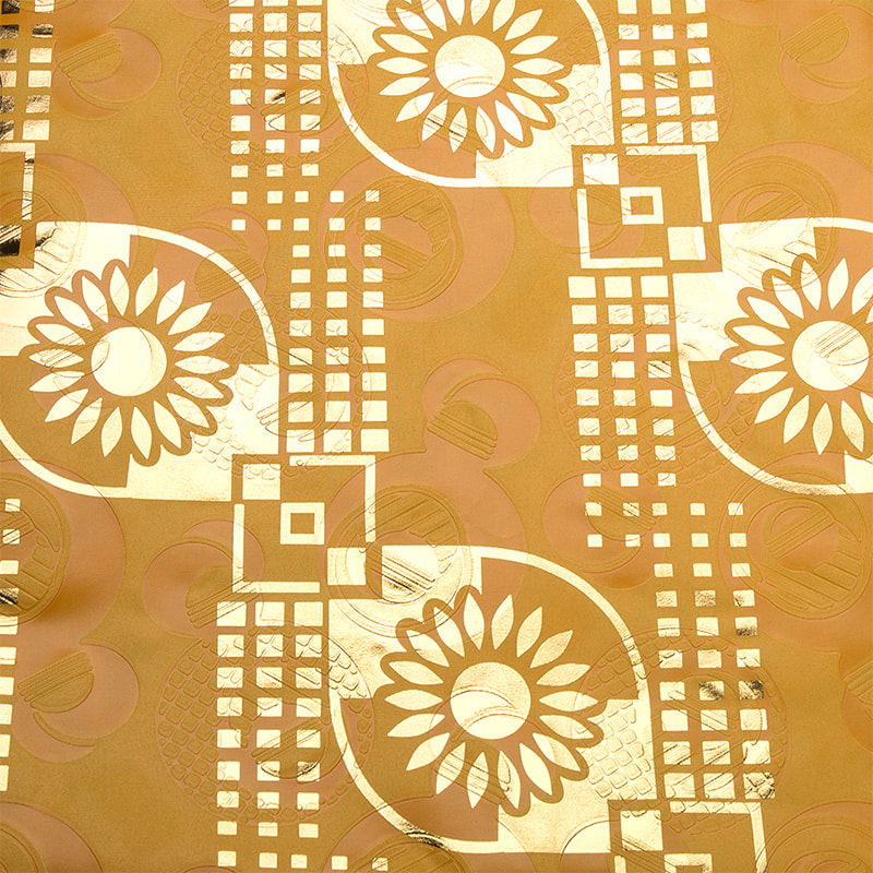 TMIE-06-5 Tecido Bazin Dourado em Cores Tingidas em Relevo